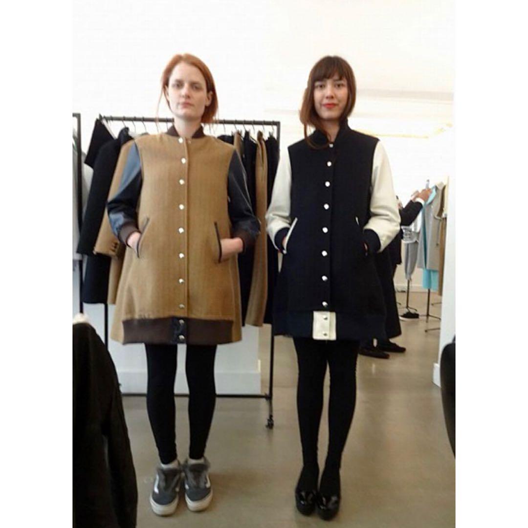 サカイラック sacai luck スタジャン 袖レザー Aライン ロング