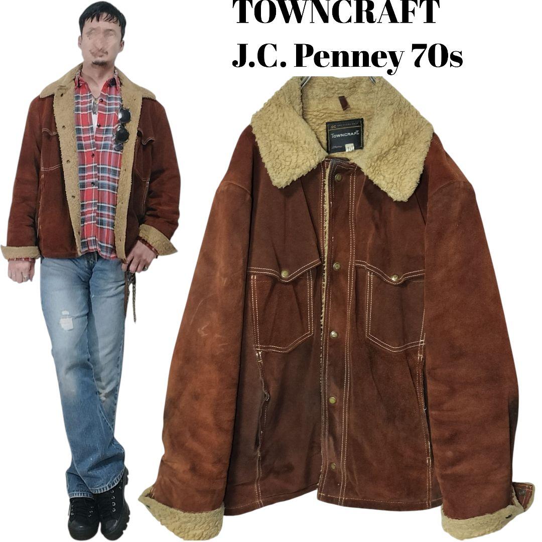 TOWNCRAFT JCPenney 70sスエードレザー ボアジャケット XL