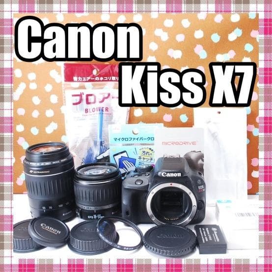 ✨初心者オススメ✨スマホ転送可能✨Canon kiss X7 ダブルレンズセット