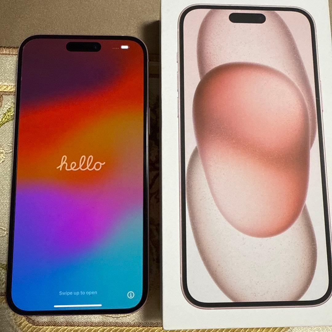 iPhone 15 Plusピンク 6.7インチ　128GB 充電ケーブル箱付き