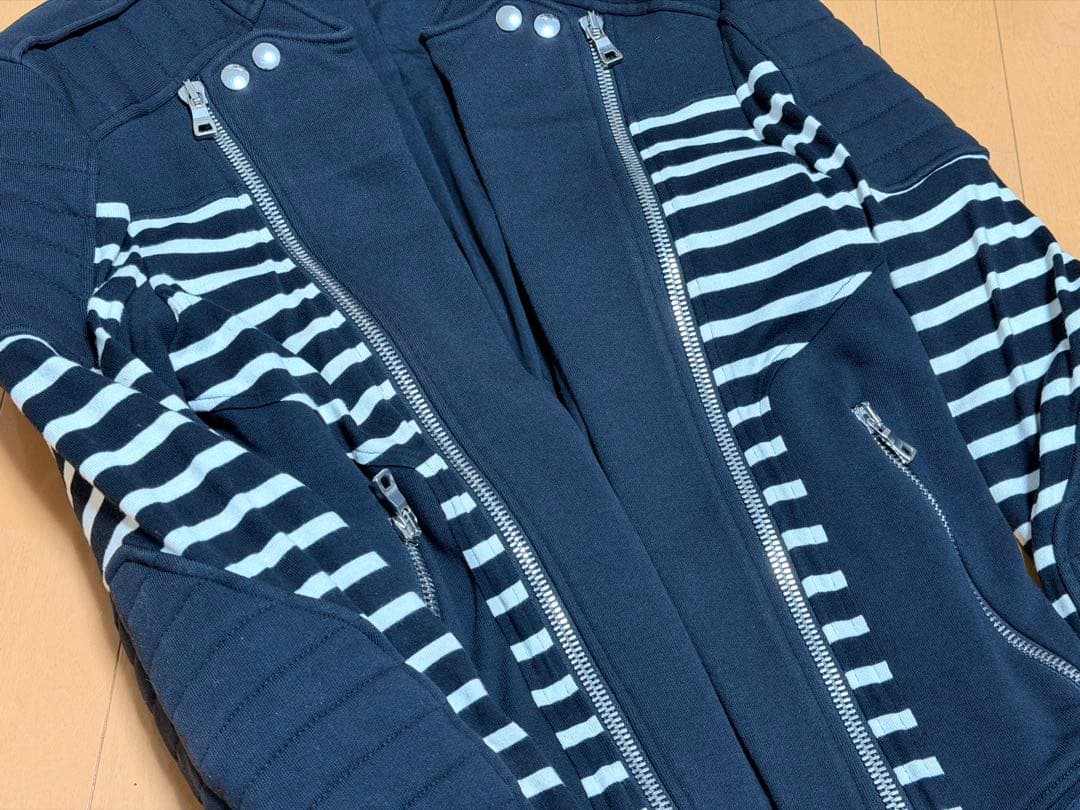 BALMAIN バルマン コットン ライダースジャケット XS