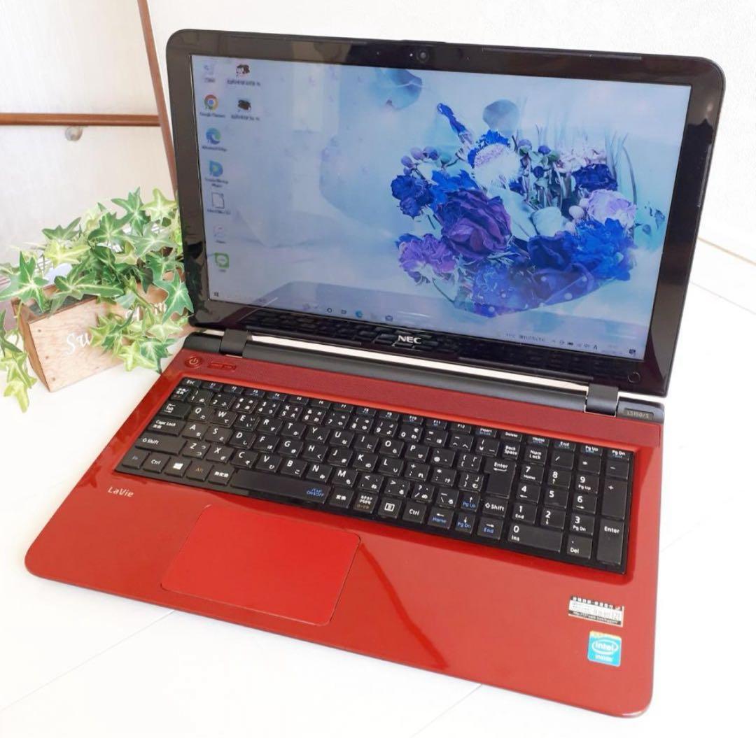 33【美品・赤】高速SSD・Webカメラ✨NECノートパソコン✨初心者マニュアル