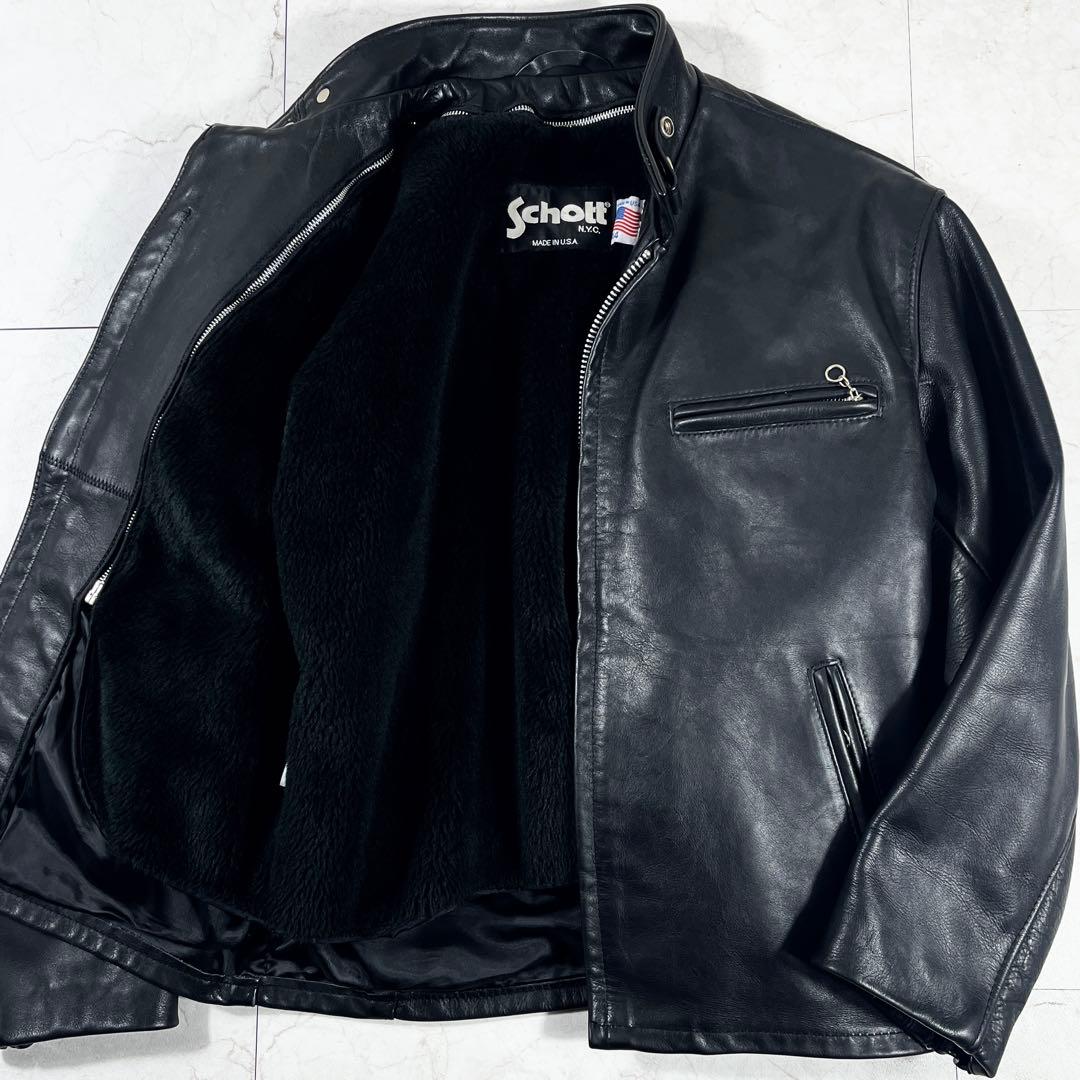 ✨極美品 ショット 641 ライダースジャケット 希少44 レザー 本革