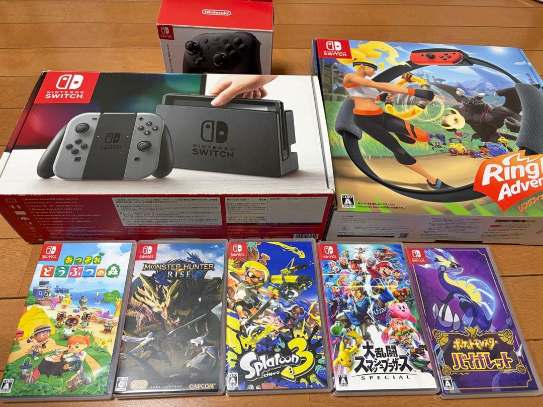ニンテンドーSwitch本体・PROコントローラー・ゲームソフト6本セット売り