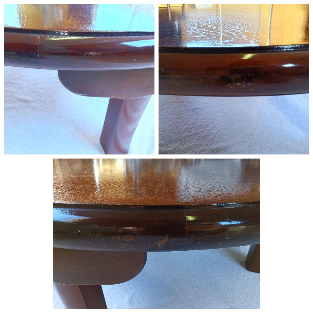 木製ちゃぶ台　折りたたみ　円卓　丸テーブル　座卓　昭和レトロ　古民家家具