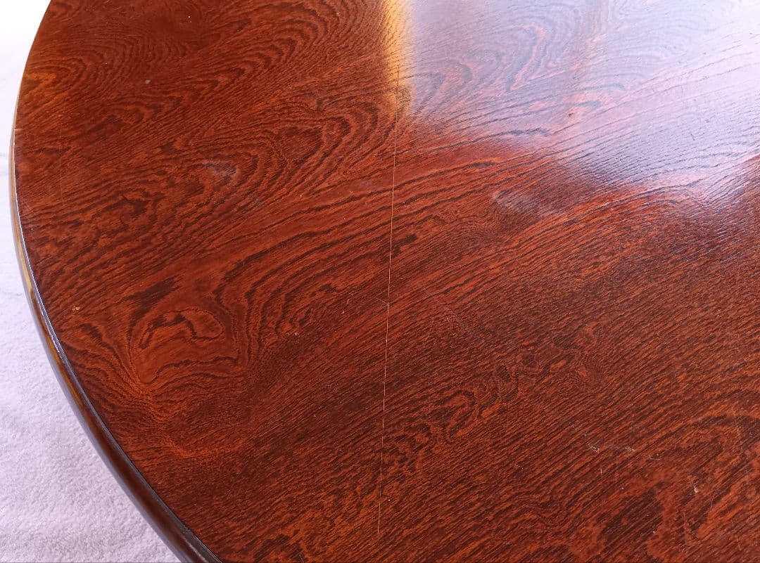 木製ちゃぶ台　折りたたみ　円卓　丸テーブル　座卓　昭和レトロ　古民家家具