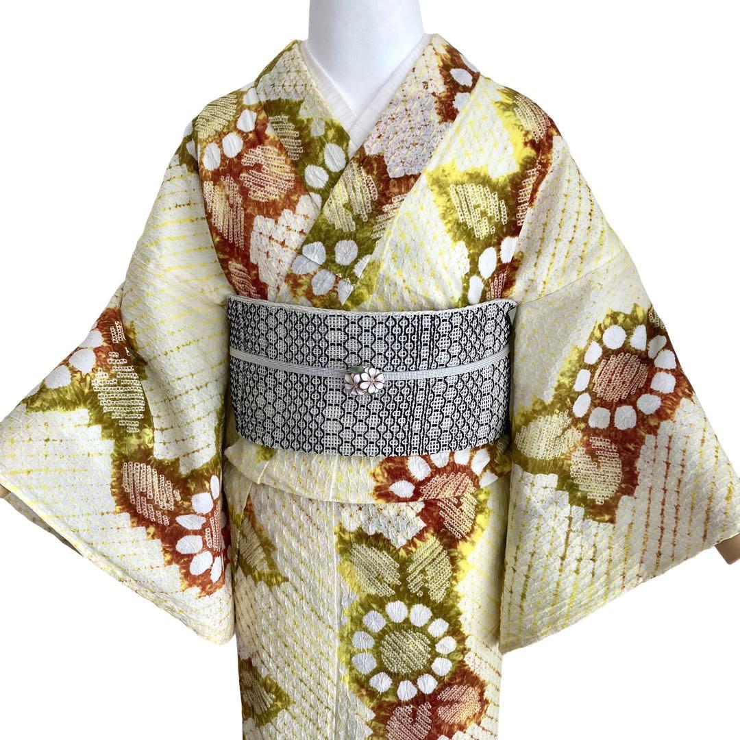 未使用品　有松絞り　絞り染め　絞り浴衣　NO33