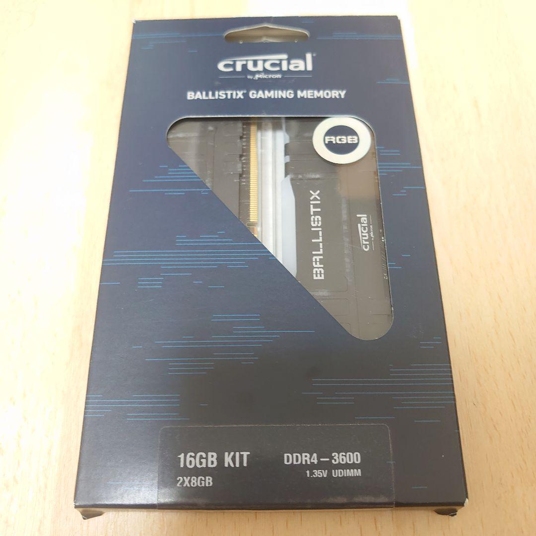 メモリー Crucial BALLISTIX 16GB DDR4-3600 LED