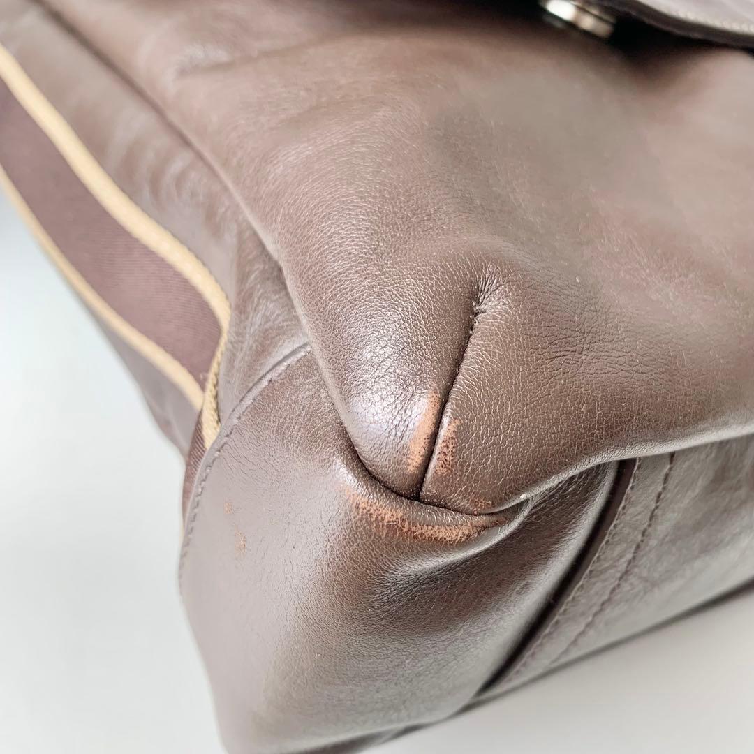 【COACH】コーチ　メッセンジャーバッグ　レザー　ブラウン　茶色　ヘリテージ