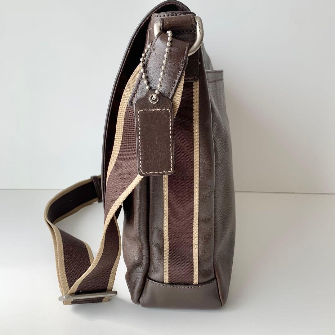 【COACH】コーチ　メッセンジャーバッグ　レザー　ブラウン　茶色　ヘリテージ