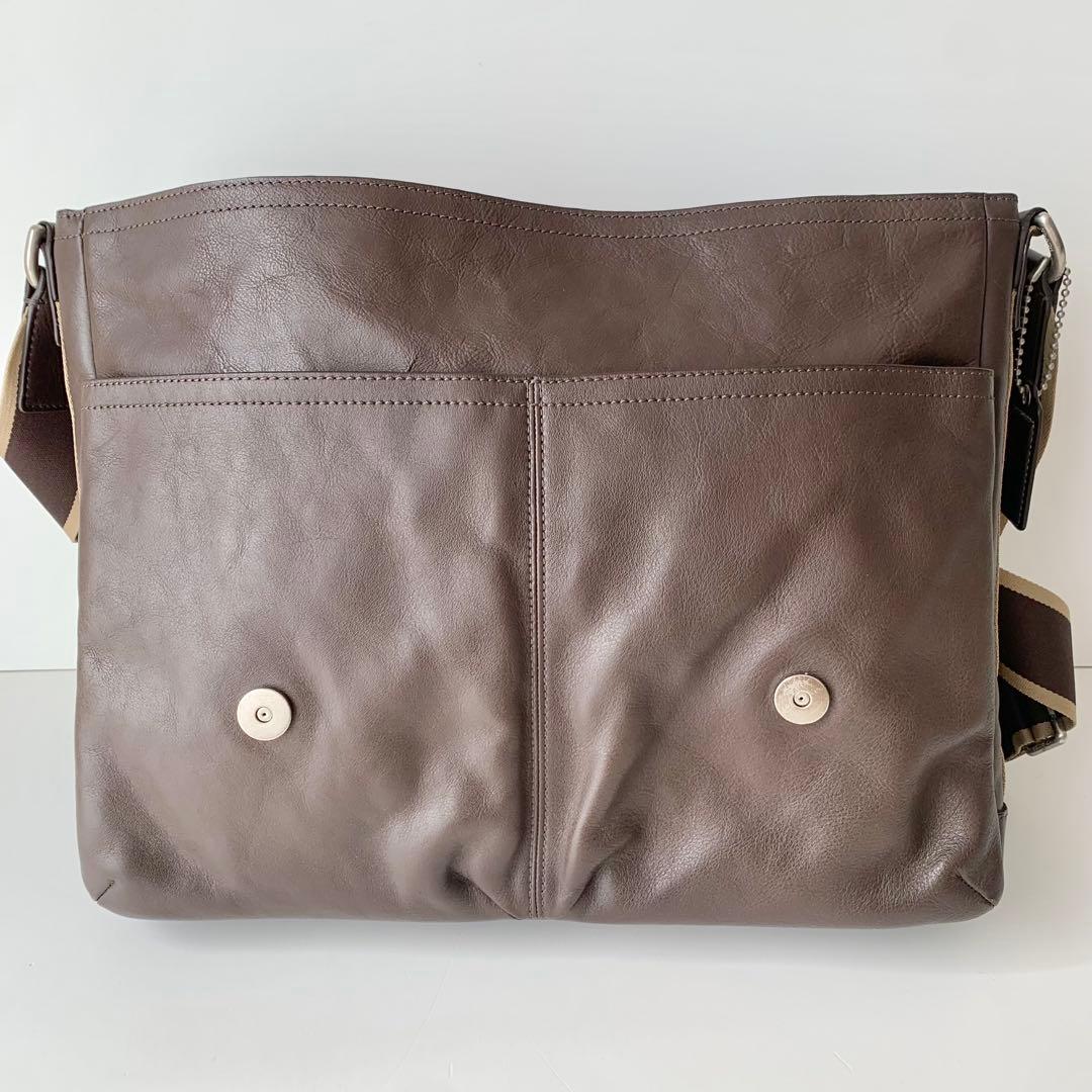 【COACH】コーチ　メッセンジャーバッグ　レザー　ブラウン　茶色　ヘリテージ