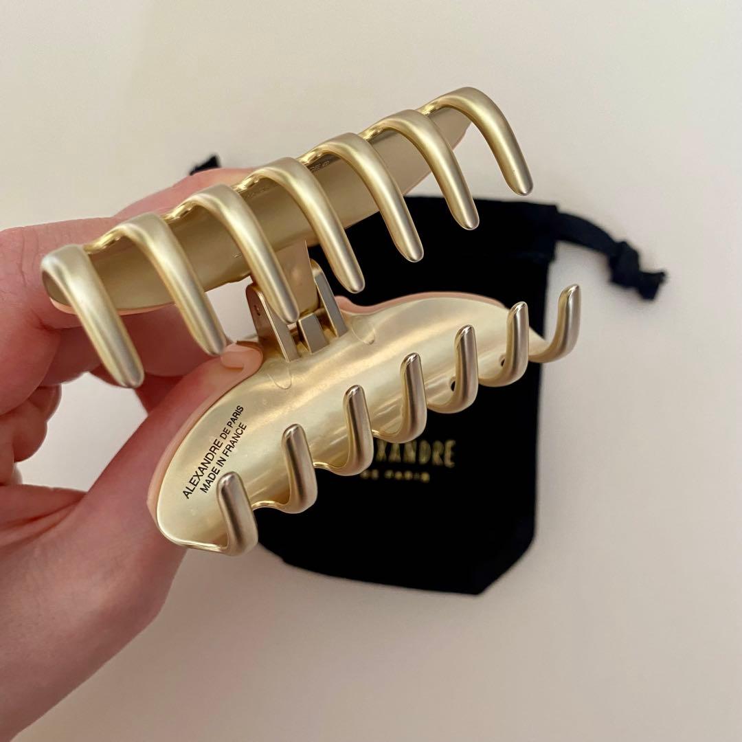 ALEXANDRE DE PARIS ヘアクリップ Mサイズ　コーラルピンク