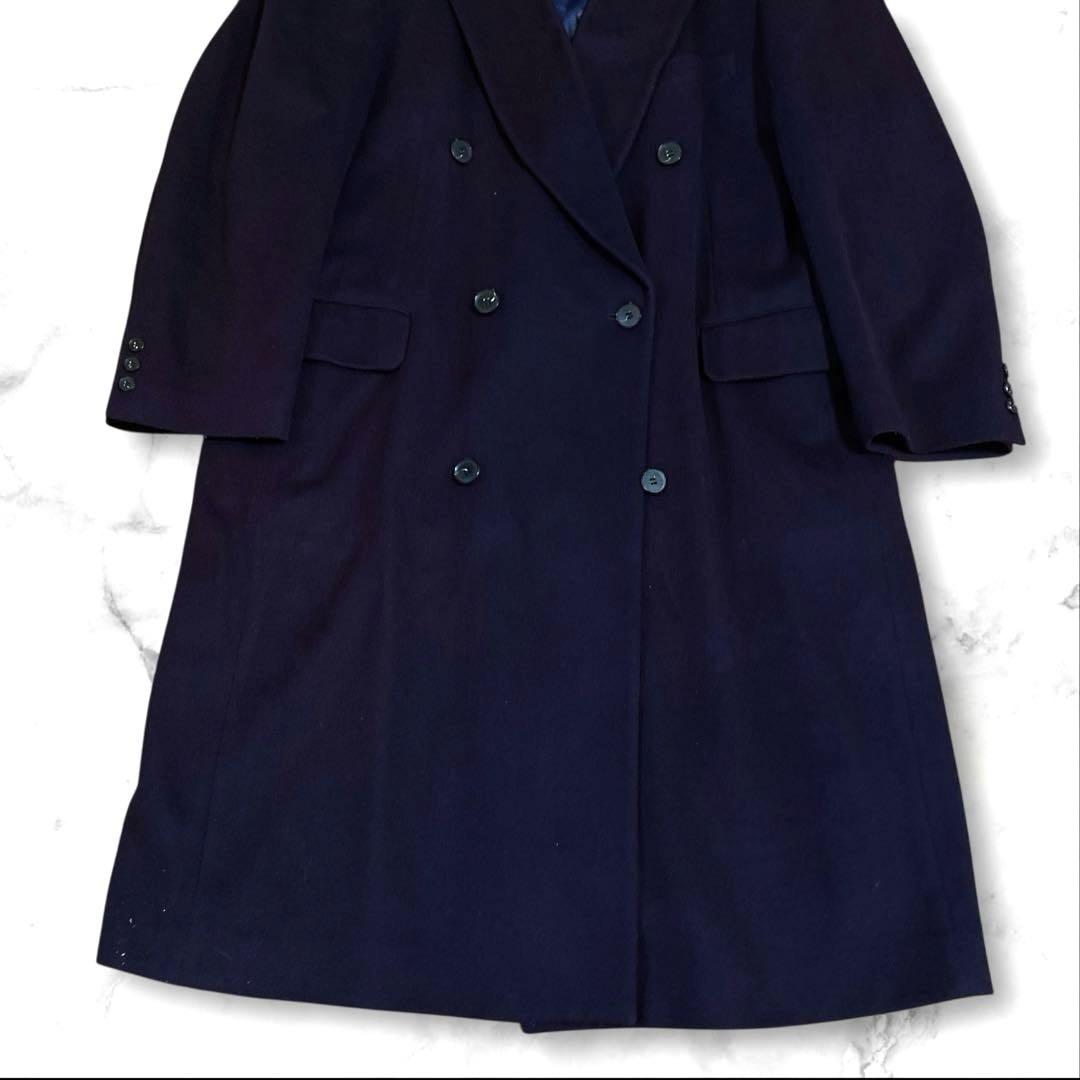 DASSAULT HOMME カシミヤ混ダブルチェスターコート ロング丈XL相当