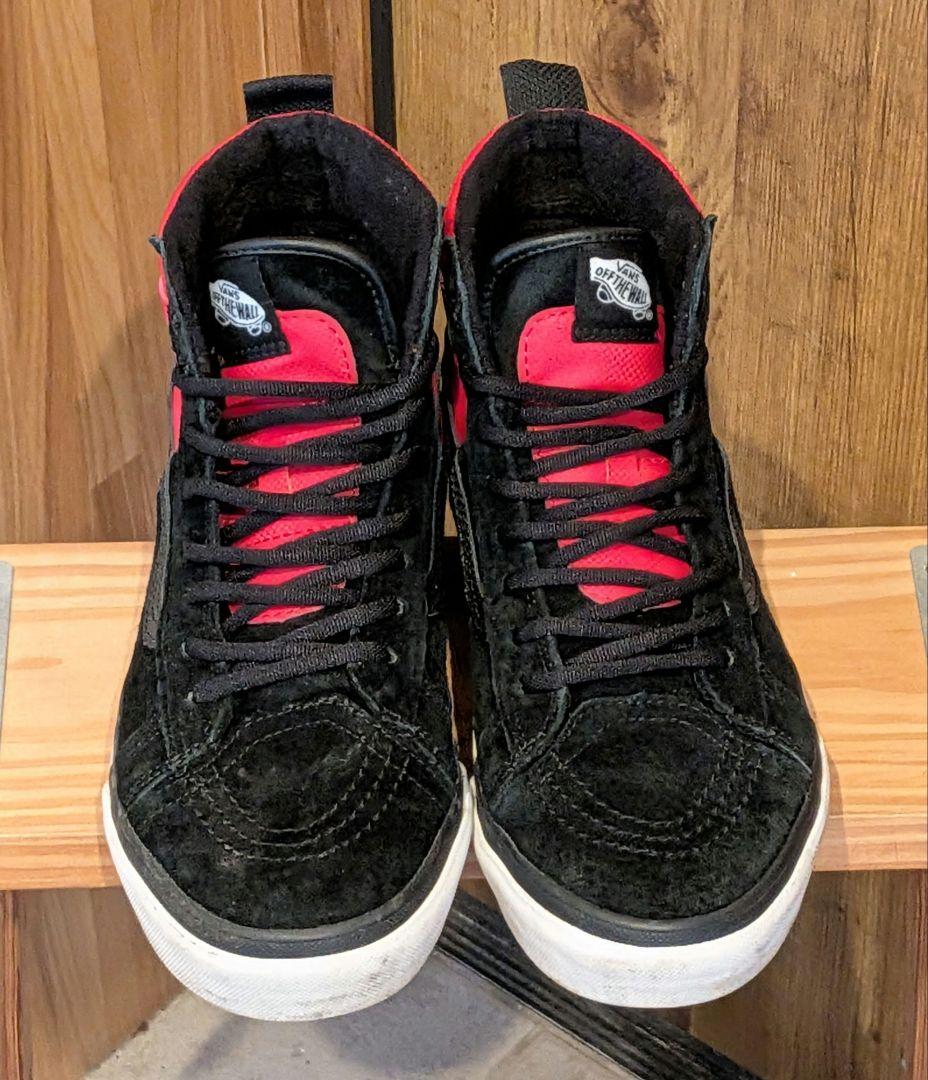 靴 Vans sk8hi NORTHFACE red/black 27cm