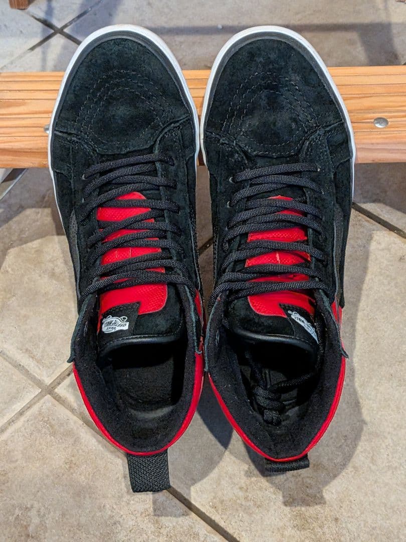 靴 Vans sk8hi NORTHFACE red/black 27cm