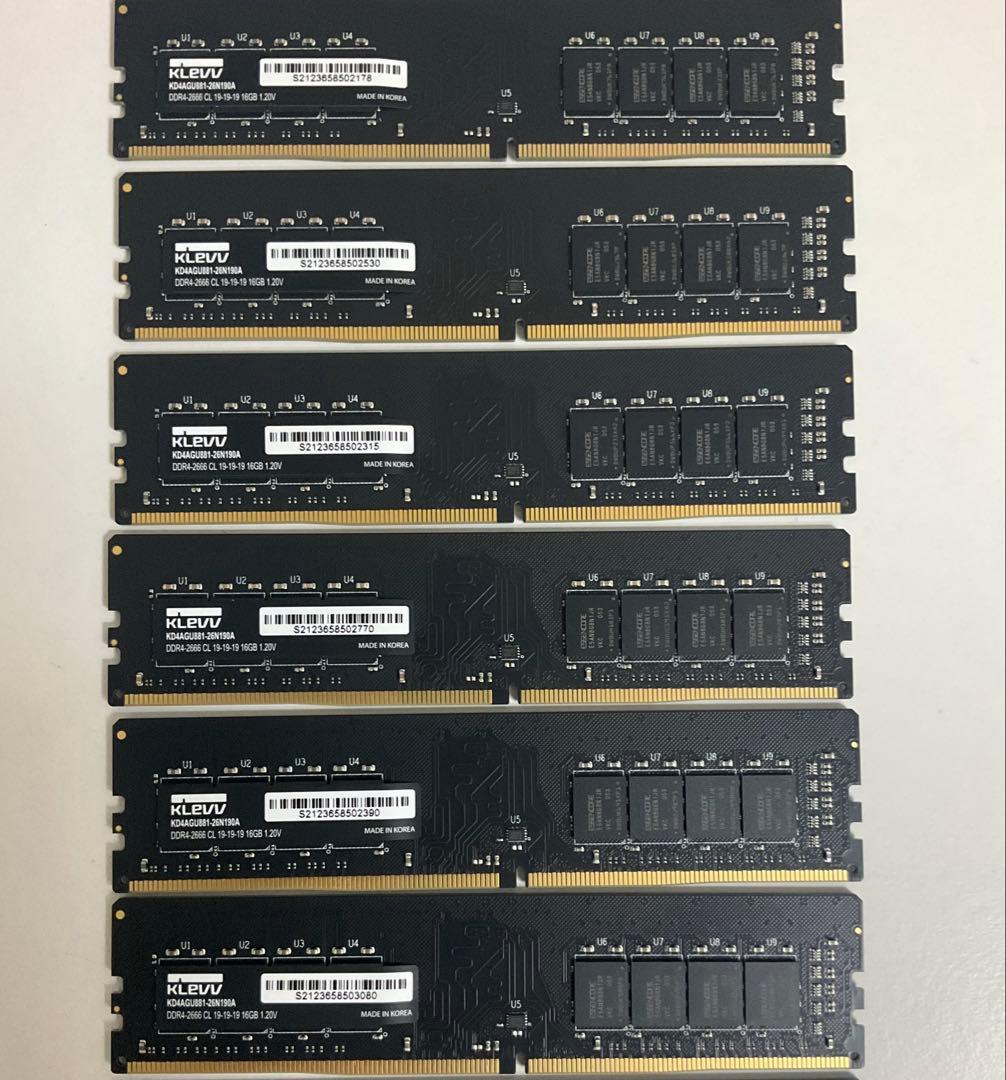 エッセンコアクレブ デスクトップPC用メモリ DDR4-2666 16GB×6個