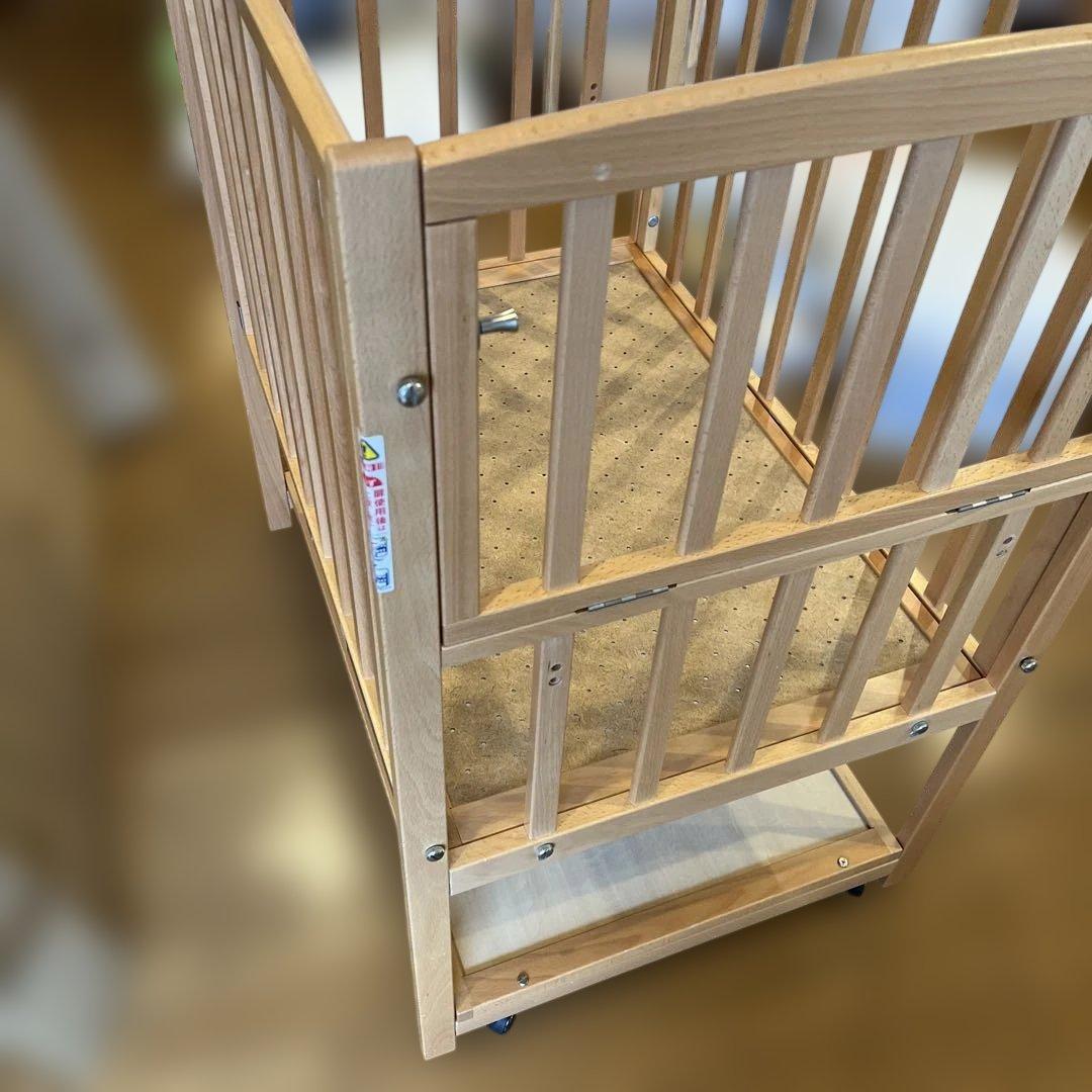 【国産】 カトージ ミニベビーベッド ツーオープン70cmハイポジション