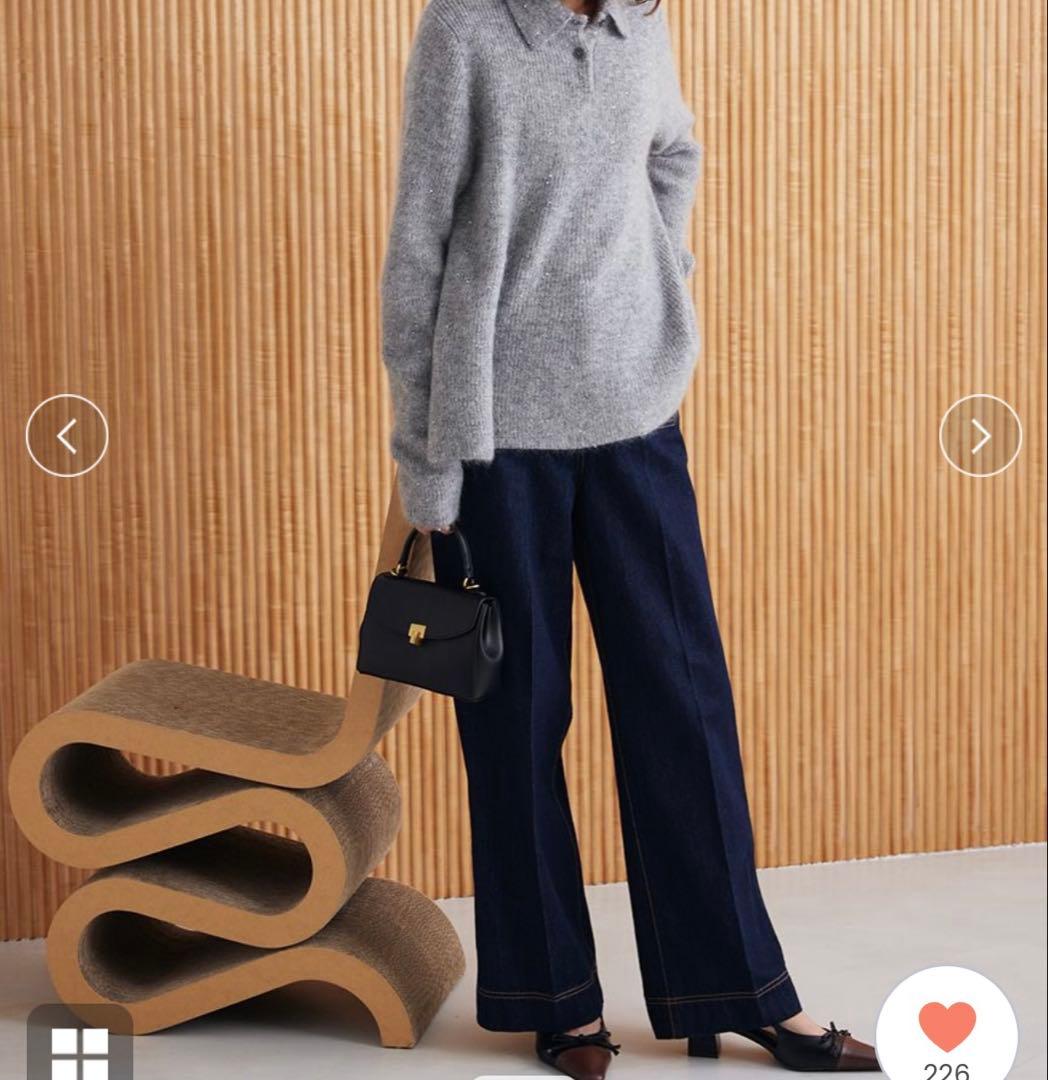 ミラオーウェン☆パッチポケットデザインシガレットデニムパンツ