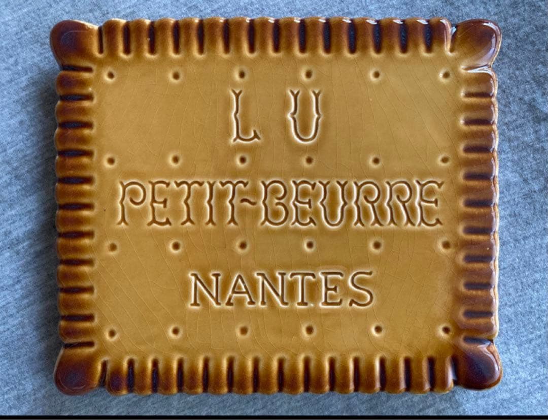 LU ビスケット 陶板 陶器 プレート 鍋敷き フランス製 蚤の市 アンティーク