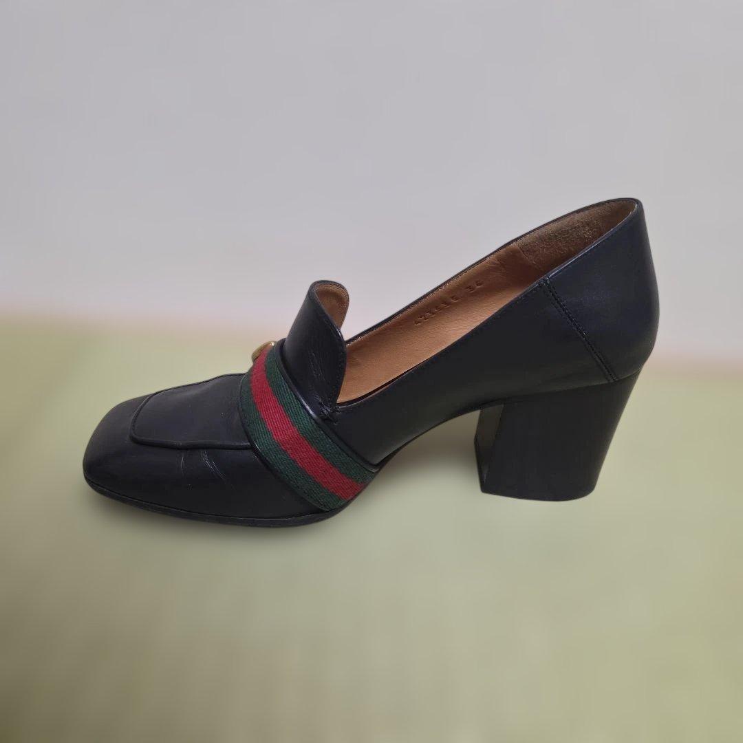 GUCCI マーモント シェリーライン パンプス 黒 36 GG