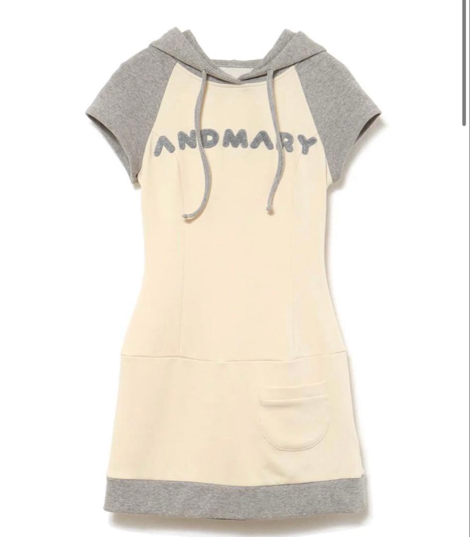 andmary mary logo mini dress グレー