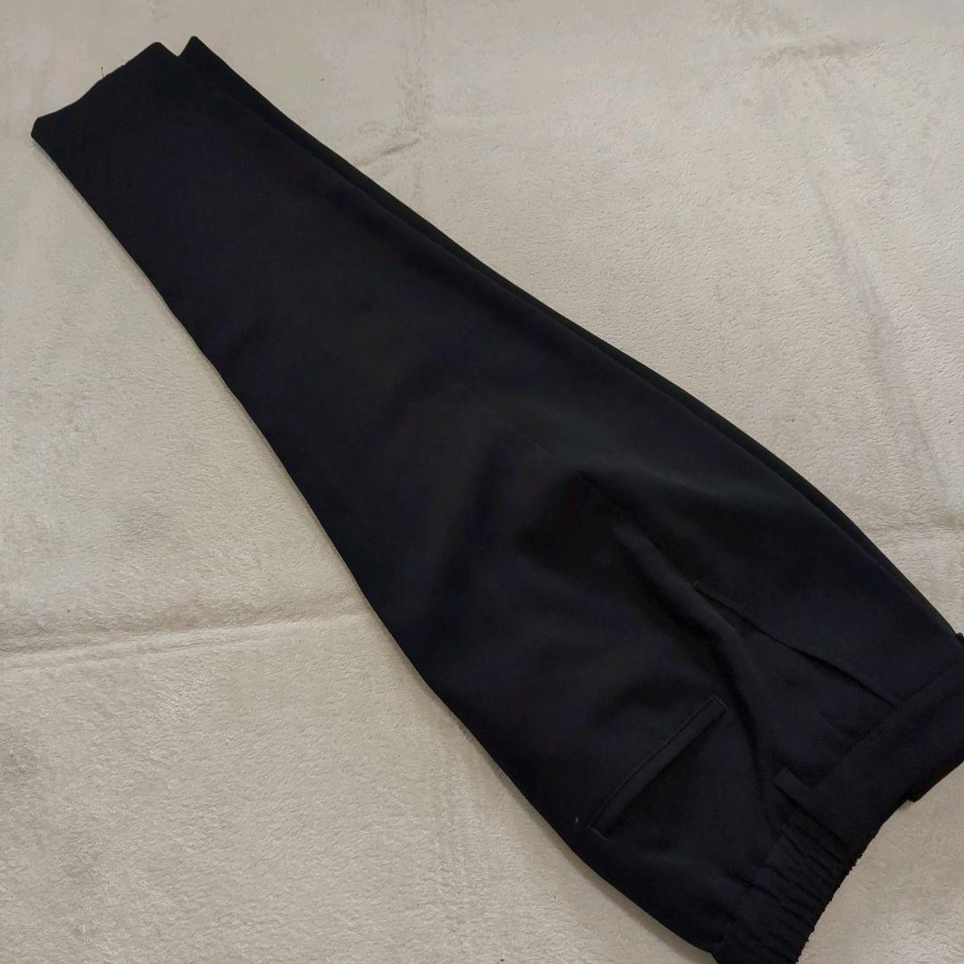 美品 プラステ パンツスーツ セットアップ ノーカラー 洗える ブラック 36