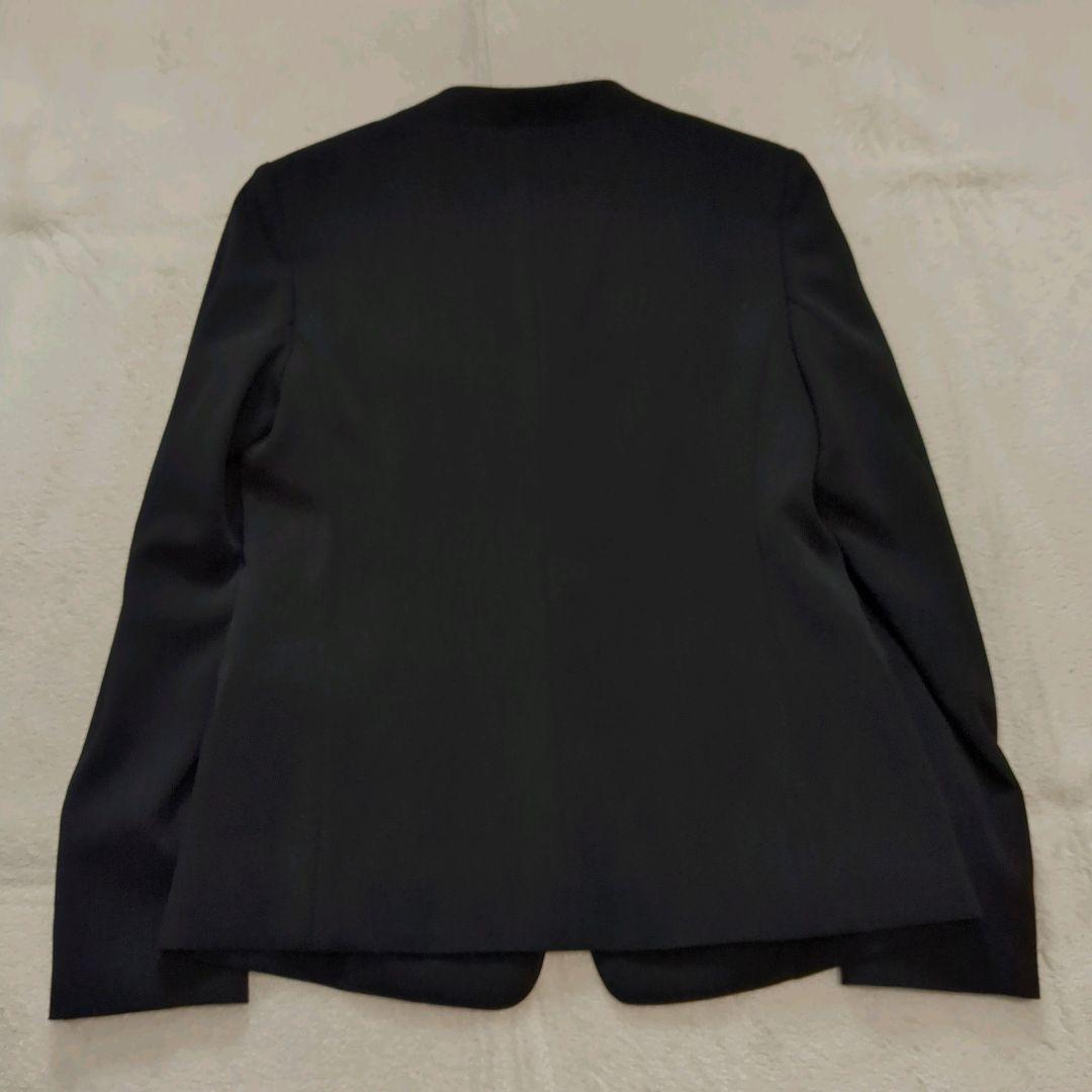 美品 プラステ パンツスーツ セットアップ ノーカラー 洗える ブラック 36