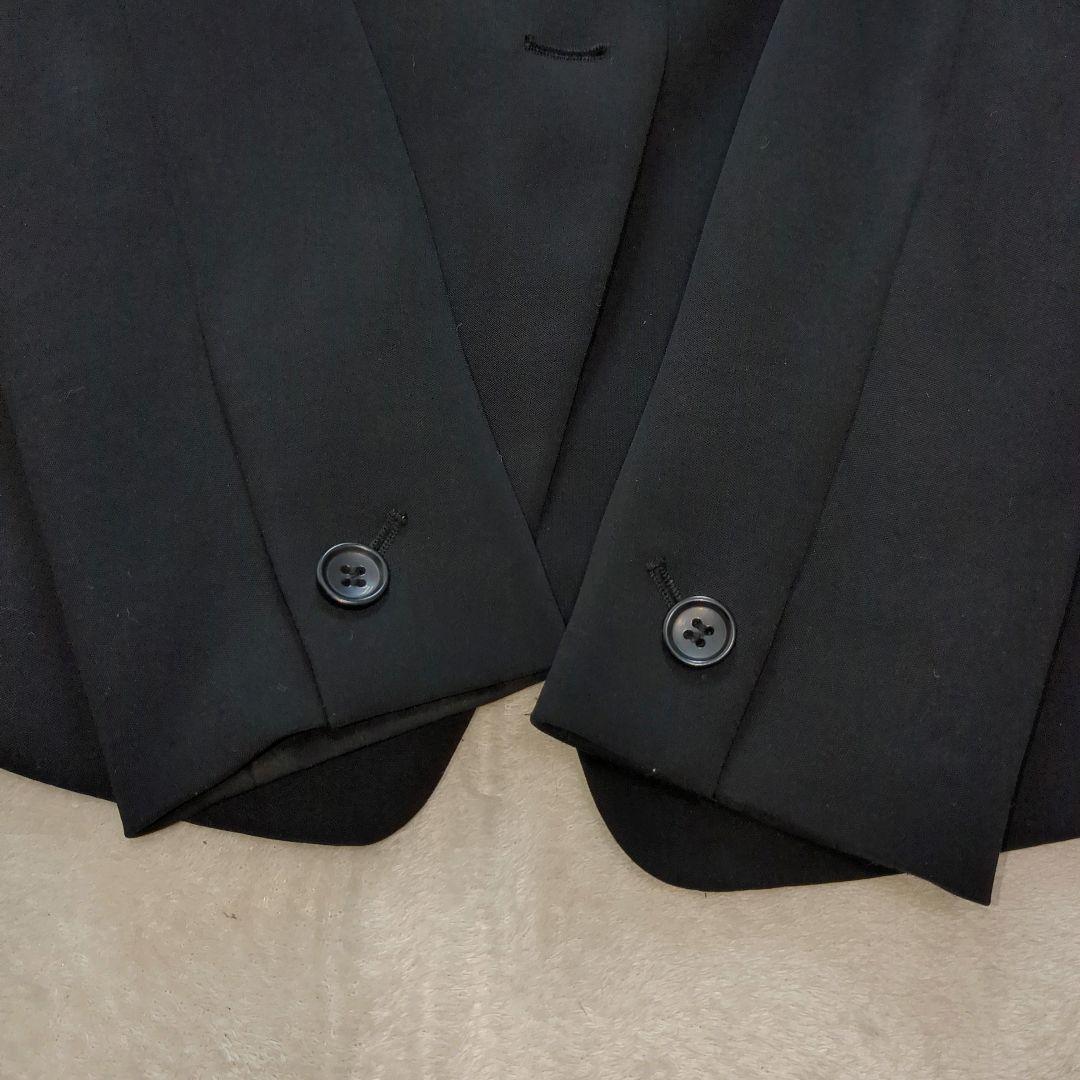 美品 プラステ パンツスーツ セットアップ ノーカラー 洗える ブラック 36