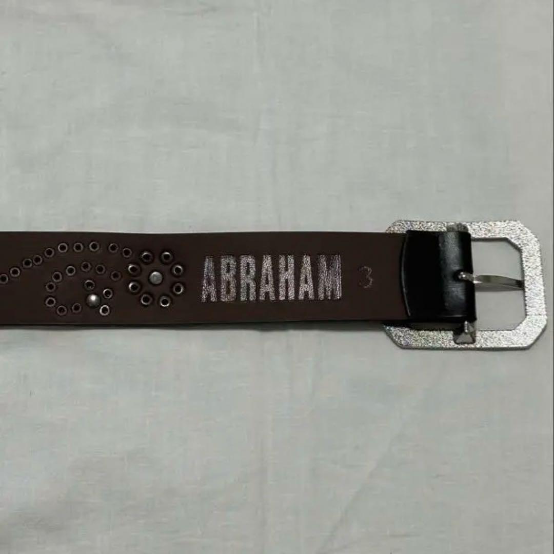 ABRAHAM HTC似　スタッズベルト　レオパード　ブラック