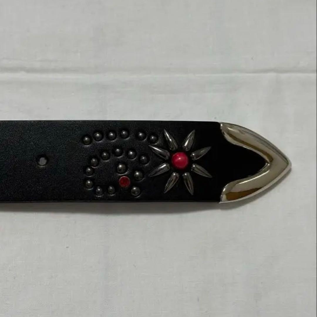 ABRAHAM HTC似　スタッズベルト　レオパード　ブラック