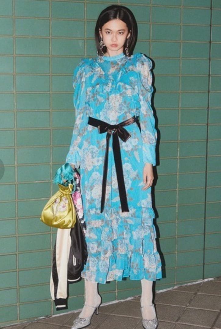 Lily Brown × KEITAMARUYAMA ロマンティック柄ワンピース