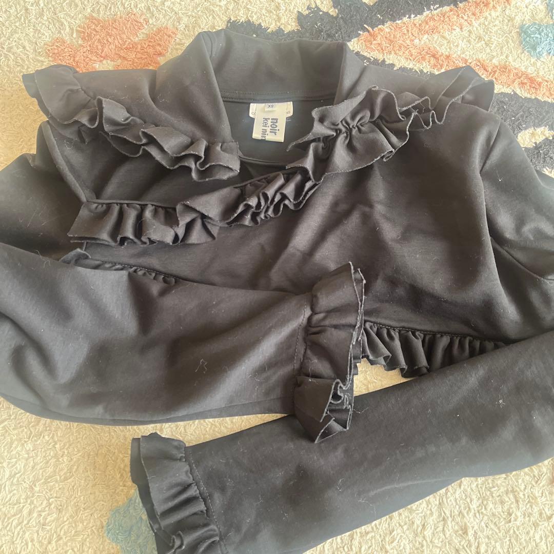 noir kei ninomiya フリル付き長袖トップス XS 黒