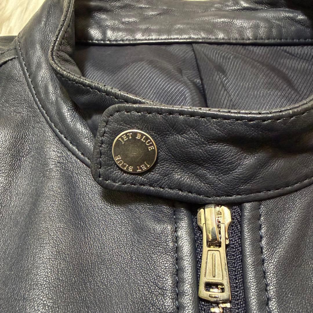 【希少カラー】SHIPS ラムレザー　シングルライダースジャケット　Size L